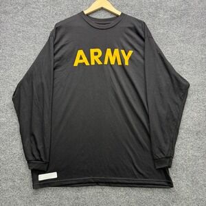 UNICOR Army APFU Long Sleeve T-Shirt Mens XL Black Moisture Wicking Athletic